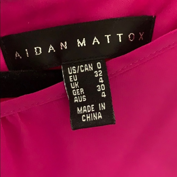 Aidan Mattox Fuchsia Chiffon and Lace Dress - Picture 3 of 4